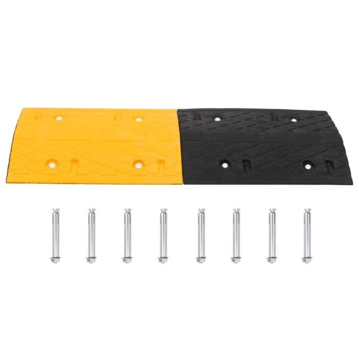 VidaXL Ralentisseurs 2 pcs Jaune et noir 97x32,5x4 cm Caoutchouc 3157042