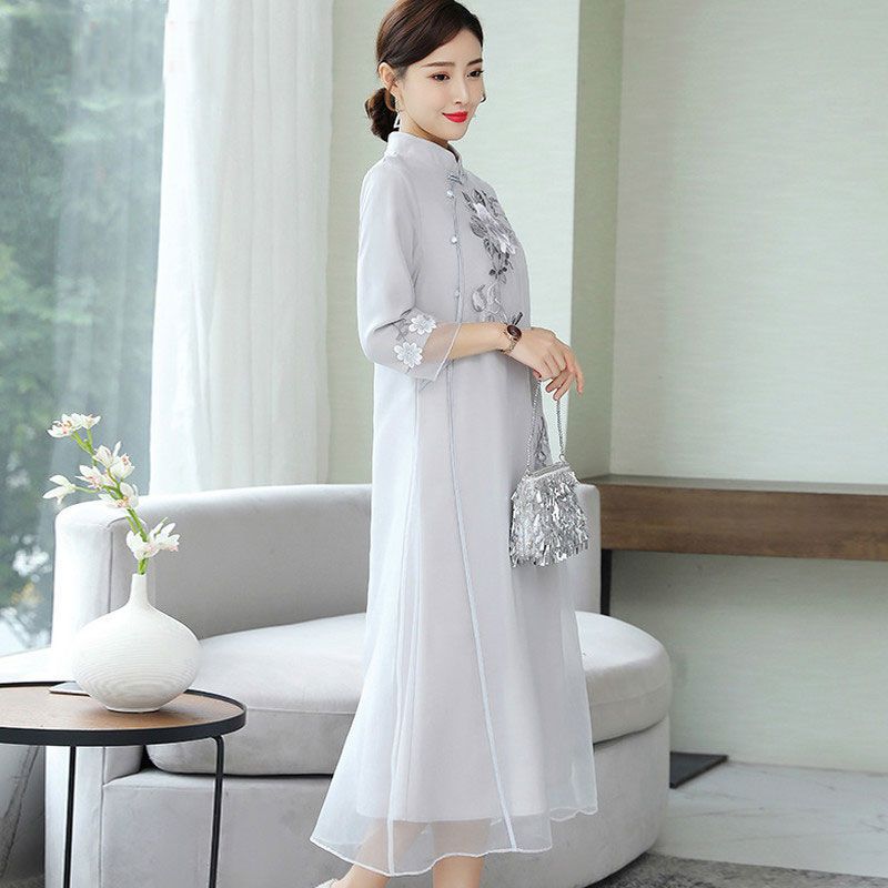 Cheongsam Improved Women's Temperament Chinese Style Tea Service Retro Dress