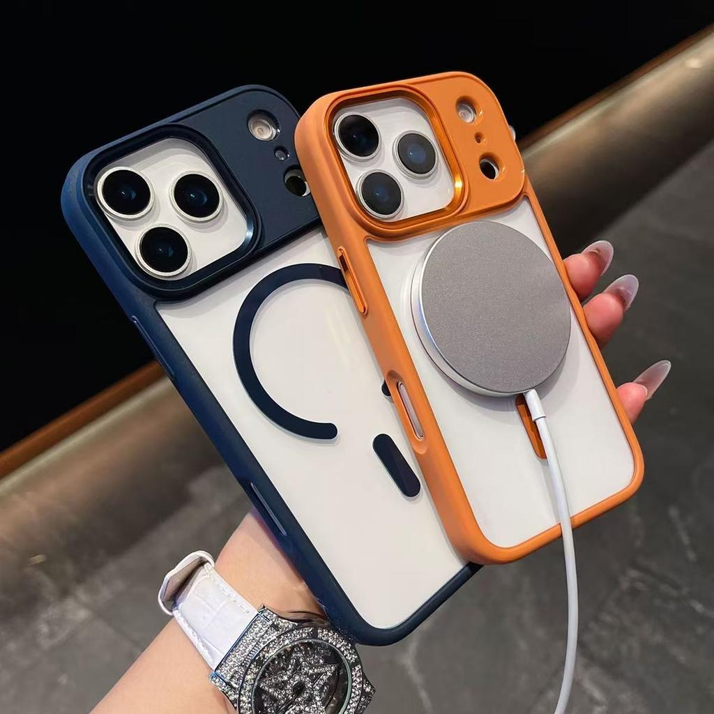 For Apple 17promax Magnetic Phone Case for IPhone 16 Gold Shield Full Pack Anti Drop 15 Protective Cover Air Transparent