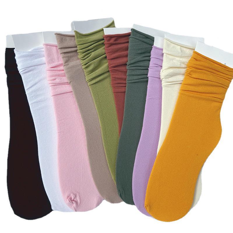 Bingbing Women's Trendy Mid-Calf Scrunched Socks - Summer To Autumn Versatile Style