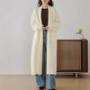 Autumn and winter new solid color commuting simple knitted cardigan women's loose lazy style long sweater jacket