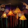 Kindergarten Art Project Supplies Chinese Style DIY Lantern Making Kit, Handmade Triangle Shaped Handheld Educational Craft Set for Kids with