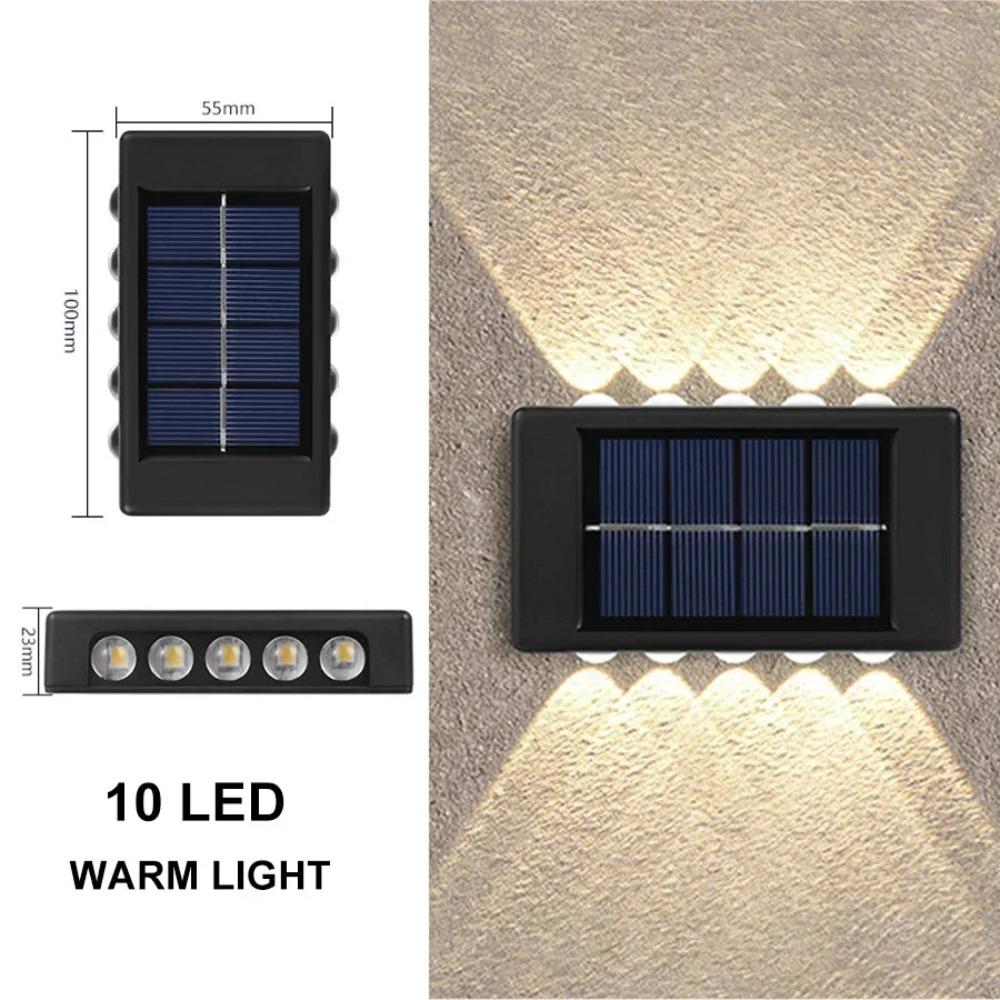 Outdoor 6/8/10 LED Solar Garden Light Solar Wall Lamp Up And Down Luminous Waterproof Solar Powered Wall Washer Light Yard Street Decor