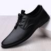Simple Casual Leather Shoes for Men Comfortable Oxford Shoes Outdoor Walking Footwear Vintage Style Male Formal Dress Footwear