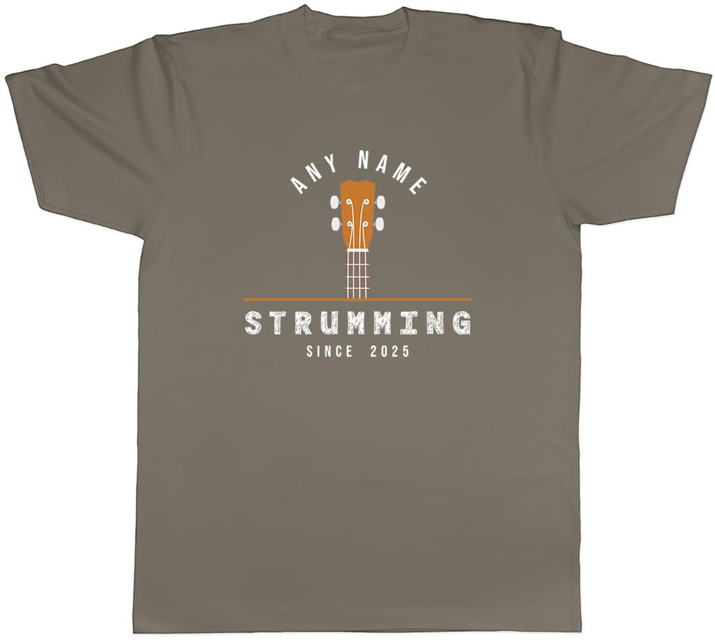 Personalised Ukulele Musician Strumming Since Mens TShirt Tee Gift Top