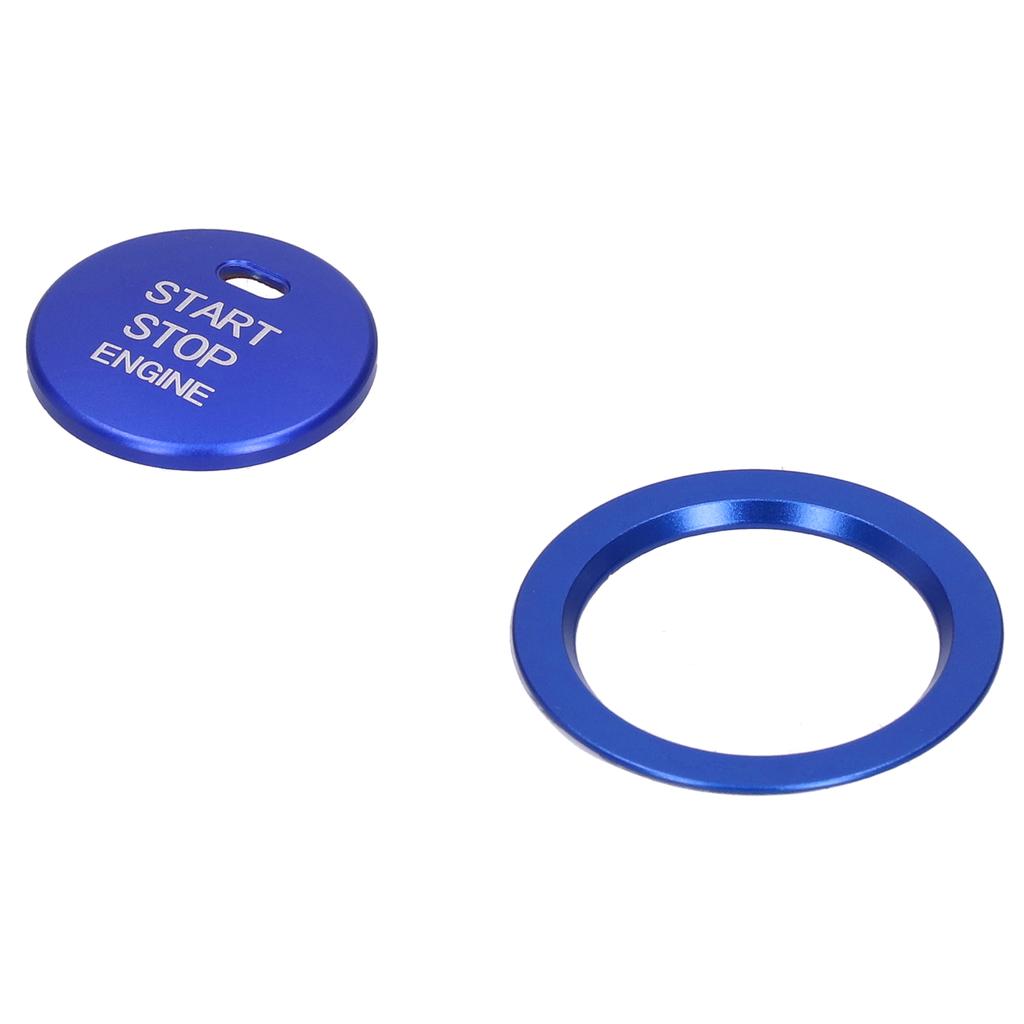 2pcs Engine Start Stop Button Trim Cover Aluminum Alloy Decoration for Car Interior
