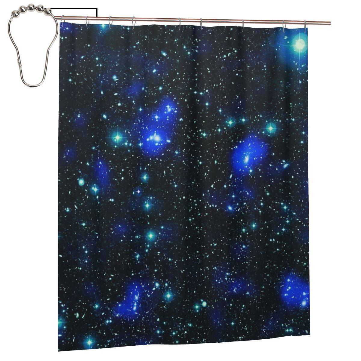 

Constellation Star Clusters Galaxies Print Halloween Shower Curtain Bathroom Polyester Waterproof Bath Curtains With Hooks W60H190(CM)-1 Pcs