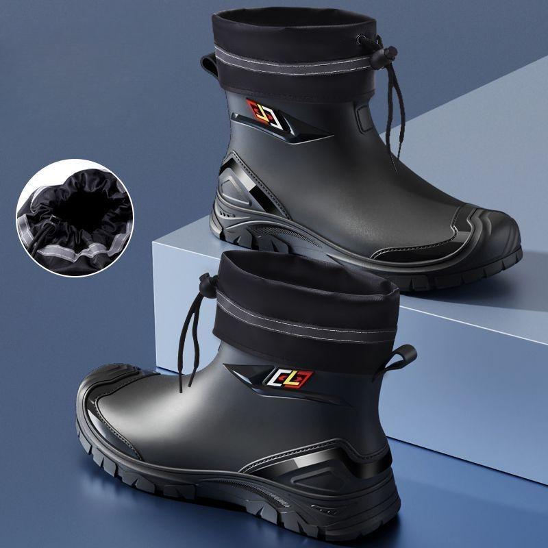 Frühling Herbst Kochen Arbeit Knöchel Herren Gummistiefel Niedriger Absatz Wasserdicht Beständig Angeln Wasser Kunststoff Gummi 2026 Schlamm Herrenschuhe