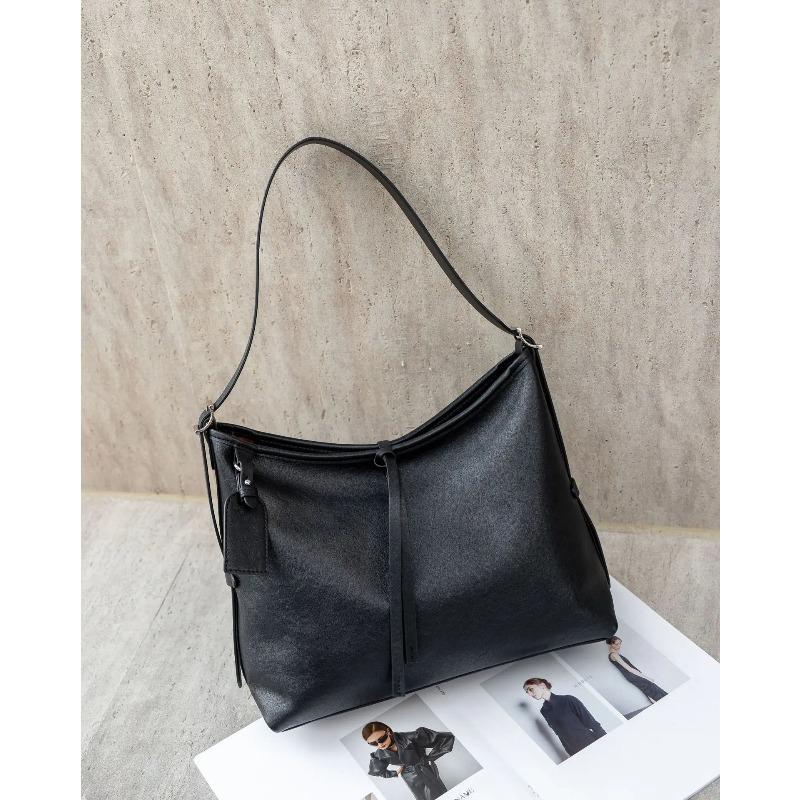 Women's Genuine Leather Handbag Spacious Vintage Shoulder Bag for Women Soft Leather Minimalist Fashi Commuter Crossbody Bag