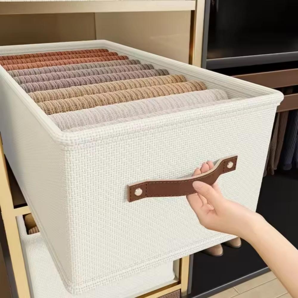 1PC Foldable Fabric Storage Box for Home Use Wardrobe Organizer for Clothes and Pants Layered Storage Solution
