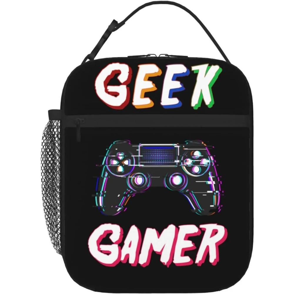 

Ланч-бокс для мальчиков, Крутая многоразовая сумка для ланча с контроллером видеоигры для детей, Игровой многоразовый ланч-бокс-холодильник для школы, путешествий 26x21x11CM