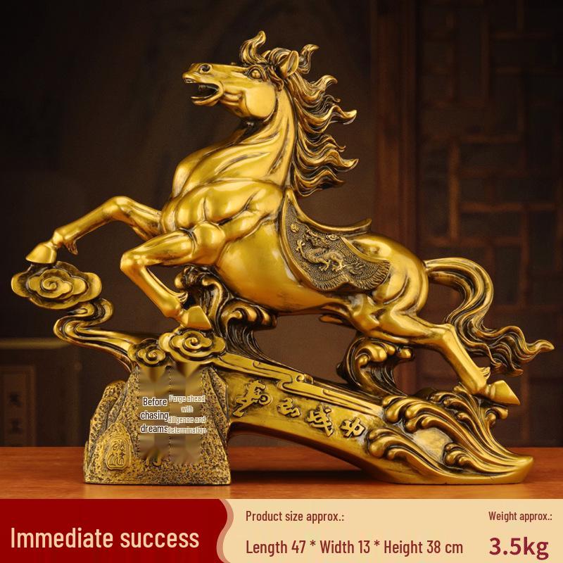 Success Wealth Horse Figurine - Zodiac Horse for Office Desktop or Wine Cabinet Decoration, Perfect Housewarming or Opening Gift