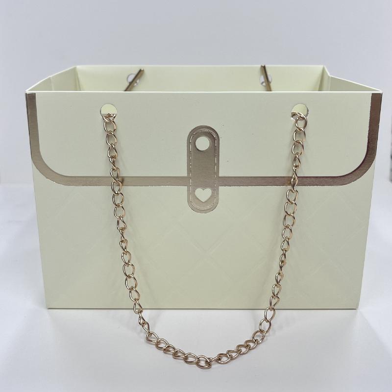 [JN] Valentine Flower Box With Handle Fashion Rectangular Gift Bag Handheld Flower Basket