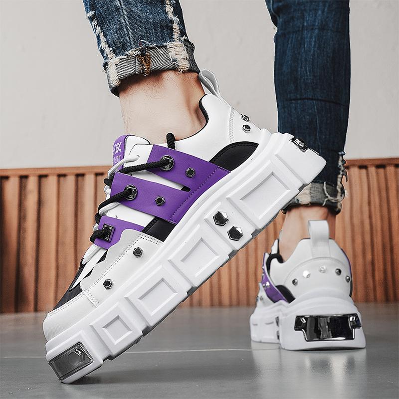 Original Purple Men's Casual Sneakers Fashion Rivet Men Skateboard Shoes Streetwear Hip Hop Shoes Men Platform Designer Sneakers