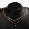 Multi-layer Necklace Jewelry Women's Alloy Star Diamond Pendant Rhinestone Claw Chain Collarbone Chain