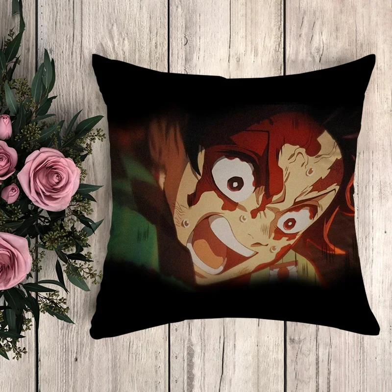 Kissen Demon Slayer Dekorative Kissenhülle Kissenbezug x Kissenbezüge Herbstdeko Sofakissen Bezüge für Bettkissen