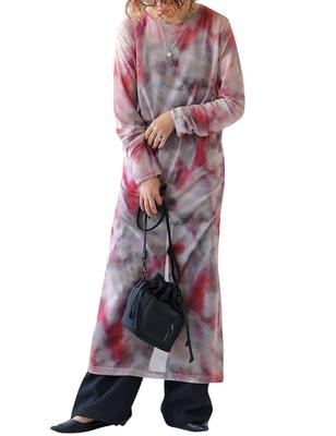 Antiqua One Size Peach Women's Tie-Dye Dress, Long, Size, 50, Fuzz, YP-00148