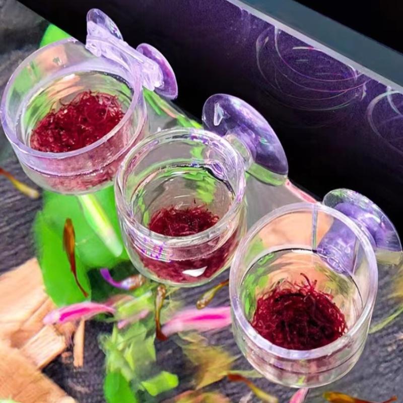 Transparent Acrylic Aquatic Plant Cup Aquarium Fish Tank Plant Pot With Suction Feeding Container Aquarium Accessories