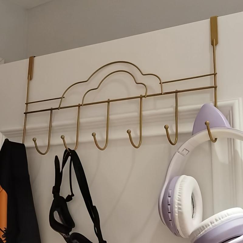 Modern Cast Iron Cloud Door Topper Rack, Wall-Mounted Metal Clothes Hanger, No Drilling Required, for Bags, Towels, Hats, Bathrobes
