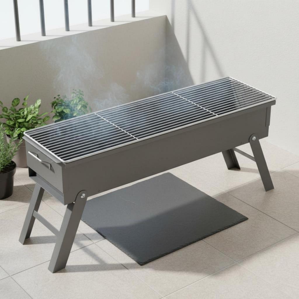 Long Rectangular Outdoor Grill Thickened Material Portable Briquette