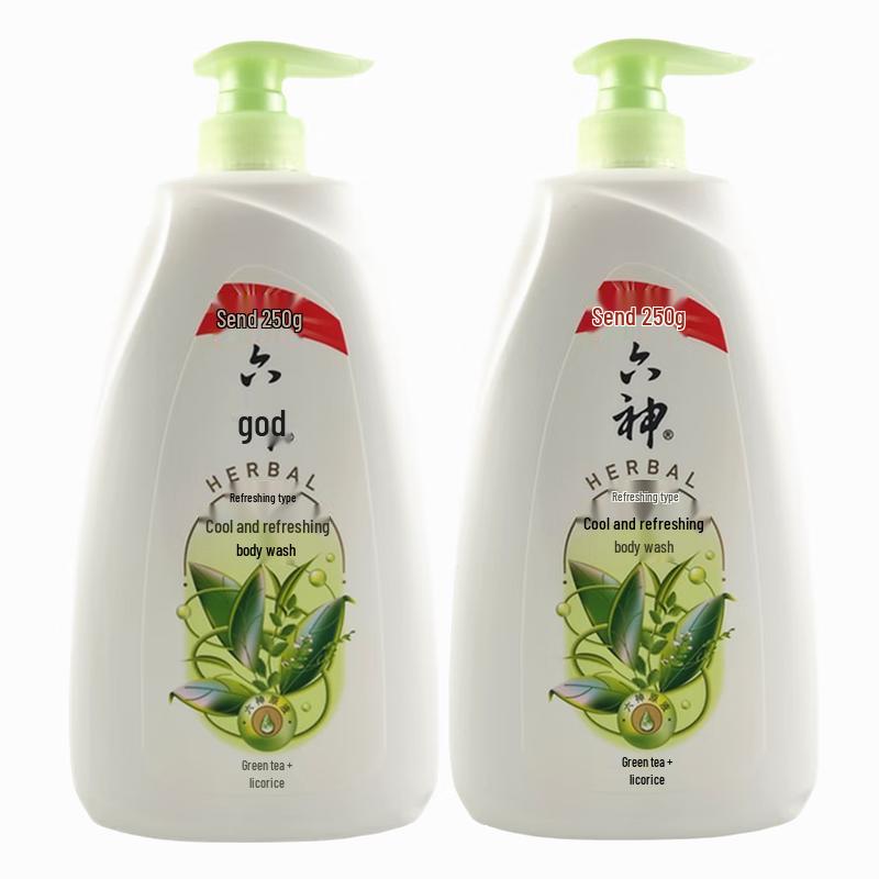 Liushen Green Tea Easy Rinse Refreshing Body Wash, 2x (750ml + 250ml) Packs