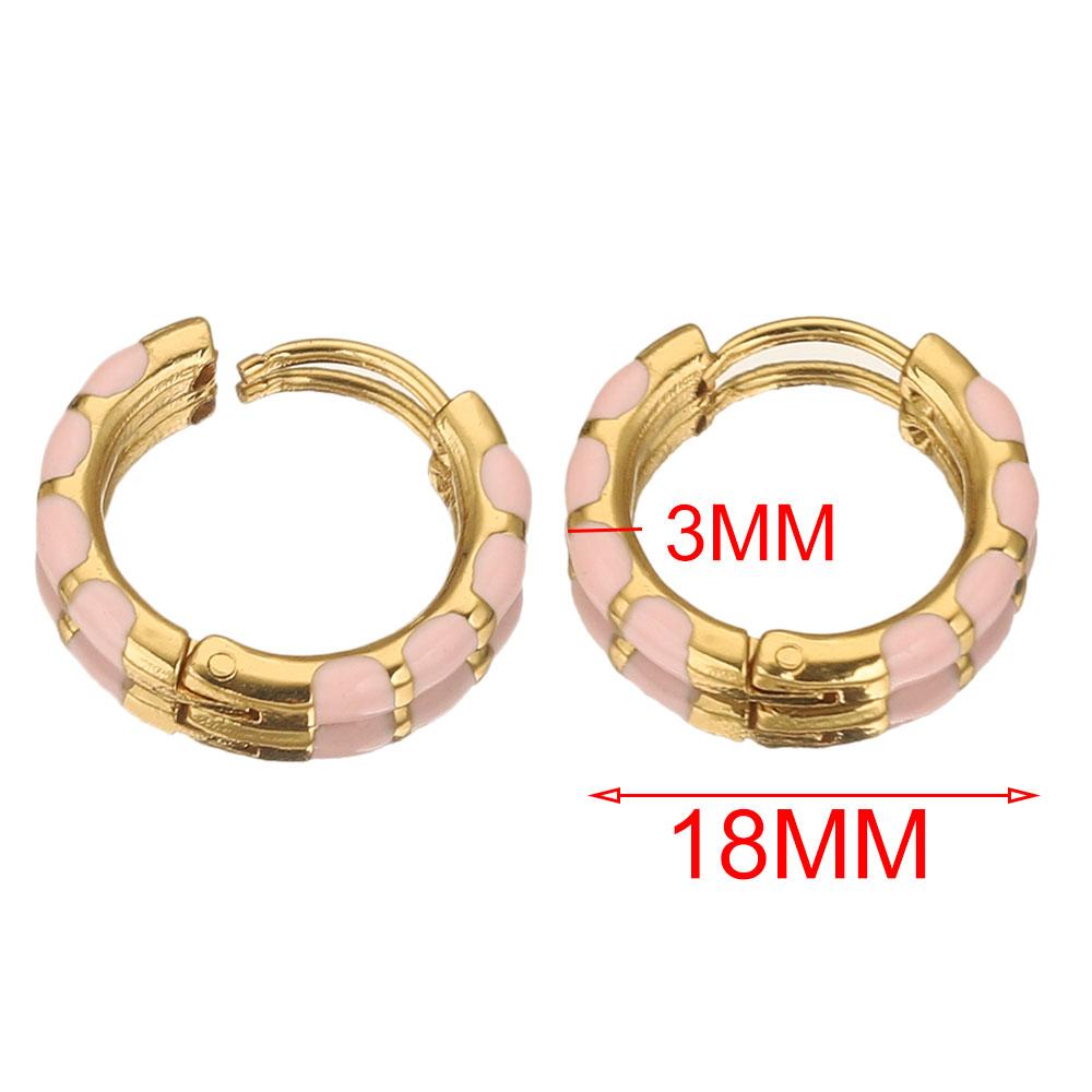Runde Emaille-Ohrringe aus Edelstahl, vergoldete koreanische Ohrringe, Creolen, Ohrring für Damen, Metall, Luxusschmuck, Boho