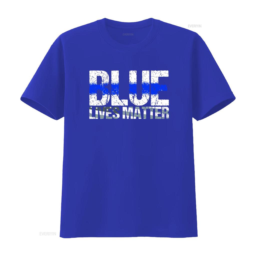 Blue Lives Matter USA Flag Honor Serve Protect Men's T Shirt  Vintage Washed Slightly Graphic Stylish Breathable Homme