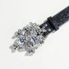 Women's Rhinestones Belt Glitters Leather Waist Belt Western Skull Waist Belt for Stylish Youth