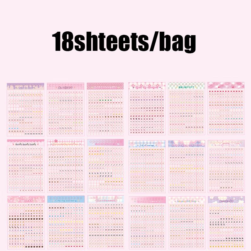 

18sheets/pack Little Nose Ga PET Sticker Book Kawaii Funny Face Decals For Journal Scrapbooking Waterproof Sticker Mr. Paper