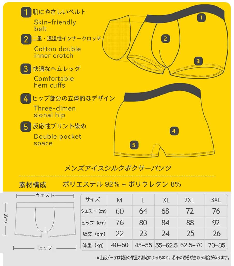 Amtop Men's 5-Piece Boxer Brief Set, Front Closure, Breathable, Moisture-Wicking, Quick-Drying, Antibacterial, and Odor-Resistant, Low-Rise (C4-L)