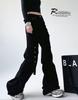 Women's Multi-Pocket High Waist Workwear Jeans - Autumn Loose Slimming Straight Leg, Versatile Wide-Leg Floor-Length Pants