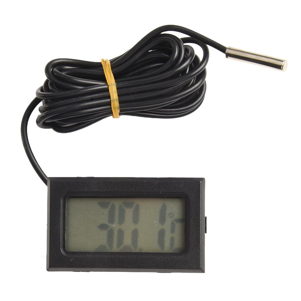 Waterproof Sensor Remote Thermometer LCD Up to 110°C Cable 2M Button Battery