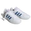 Adidas Neo Grand Court Base 2.0 Synthetic Leather Comfortable Versatile Slip-Resistant Durable Low-Top Skate Shoes Women Sneakers White Blue HP2591