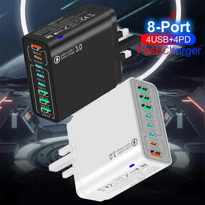 65W USB Type C Charger Multi Ports PD Fast Charging Phone Charger Adapter For iPhone Samsung Xiaomi UK/KR Plug Wall