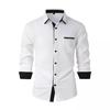 2024 Men's European & American Fashion Slim Fit Color Block Cotton Shirt, Short & Long Sleeve Options