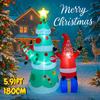 5.91FT Inflatable Christmas Tree Gnome Set Toy Yard Party Decoration Festive Gift With LED Litght Supplies Xmas Home Ornament