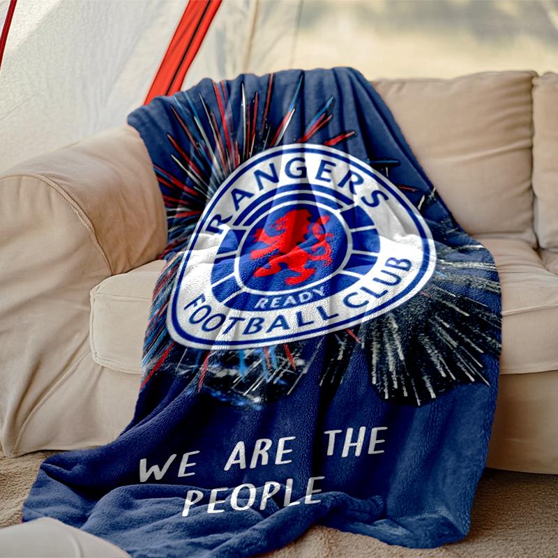 1pc Comfortable Home Print Throw Blanket, Rangers FC Blanket For Bed and Sofa Use, Special Present For Family