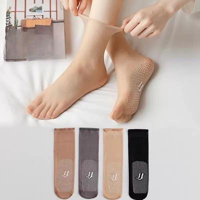 10 Pairs of  Women's Summer Thin Dispensing Non Slip Transparent Silicone Invisible Transparent Anti Hook Silk Crystal Silk Socks