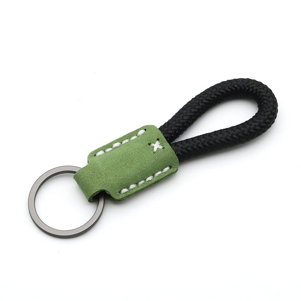 Handmade Genuine Leather Key Chain Pendant - Frosted Leather, Multifunctional Lanyard, Creative Design Key Ring