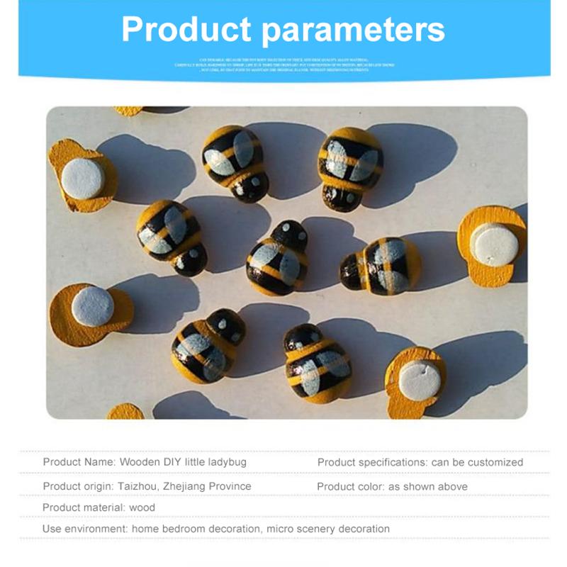 Miniature Wooden Bee Ornaments Potted Plant DIY Insect Decoration Forest Themed Moss Landscape Ornaments Furniture Accessories