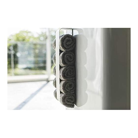 [Bulk Purchase Set of 2] Yamazaki Jitsugyo Plate Magnetic Towel Holder White 3582 | Towel Stocker Washing Machine Magnet Storage Rack Sanitary