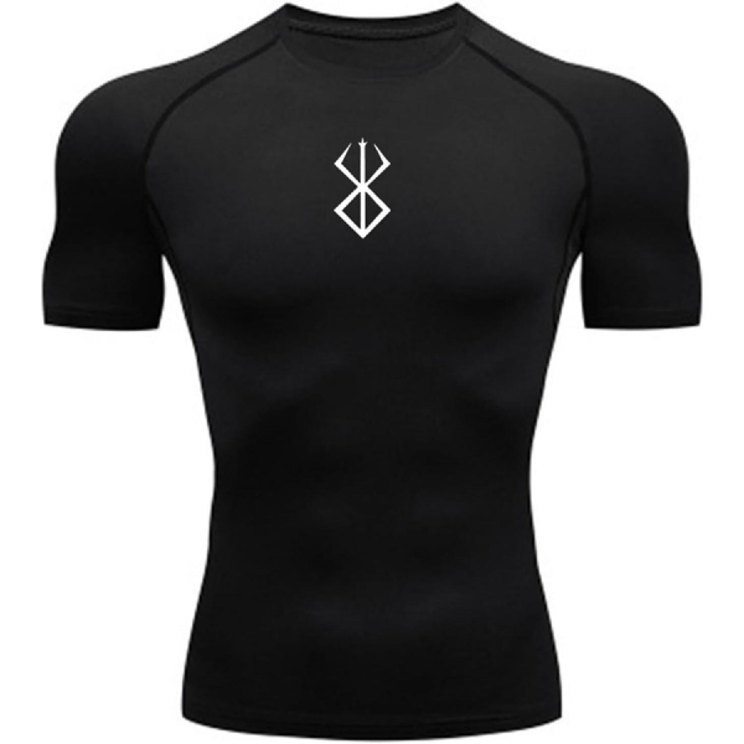 

Мужские облегающие футболки Fosike Berserk Manga для баскетбола, Быстросохнущие спортивные топы с коротким рукавом, Одежда для тренировок и бега S чёрный