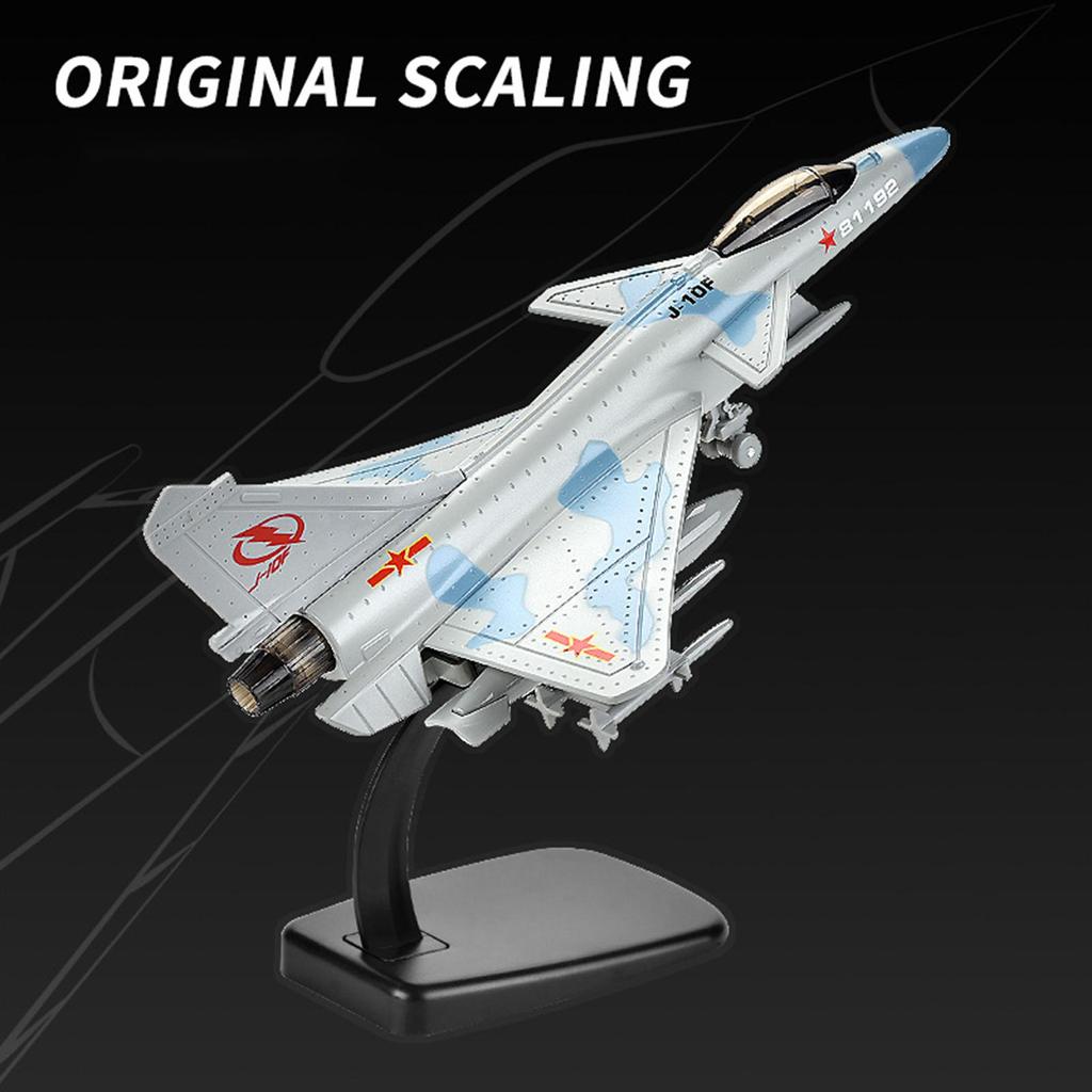 1/50 Scale J10 Fighter Model,  Alloy Fighter Lifelike Structures with Showing Stand for Household for Bedroom