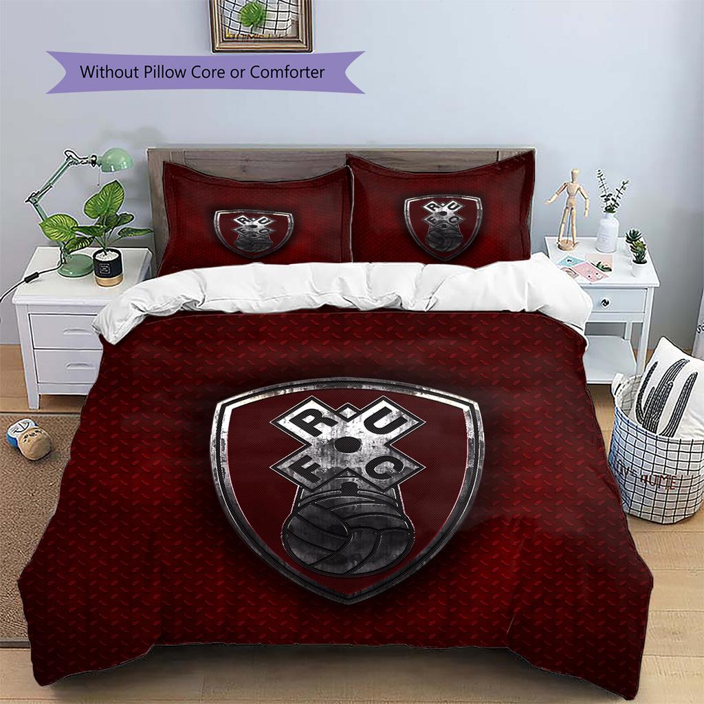 Rotherham United F.C.  Pattern Bedding Quilt Set  Home Decoration  Gift (1 * duvet cover + 2 * pillowcase  without core)