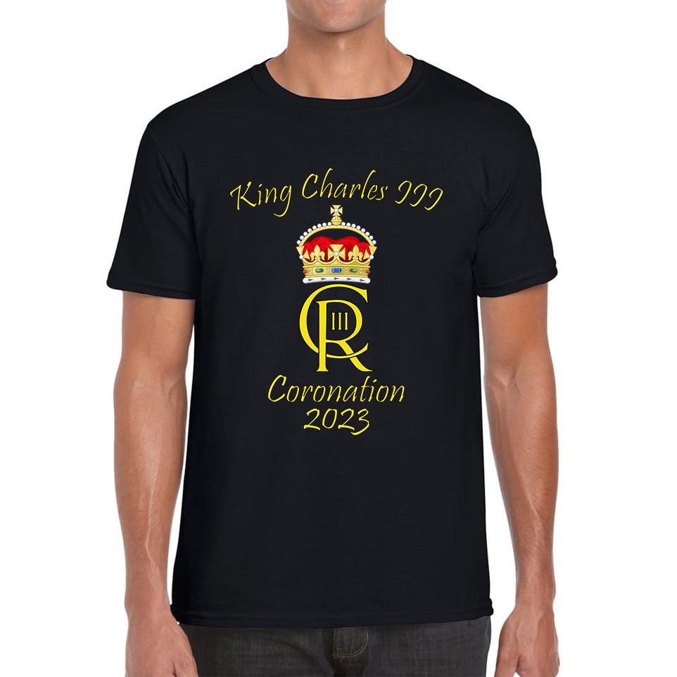 King Charles III Coronation 2023 Royal Crown Royal Cypher God Save The King Union Jack Mens Tee Top M