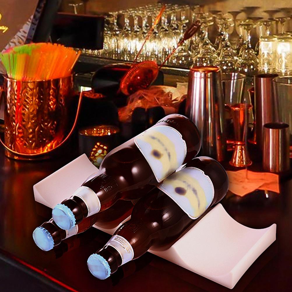 4Pcs European Style Plastic Wine Rack Stable Bottle Holder for Home Bar Kitchen Countertop Wine Storage Display Organizer Stand