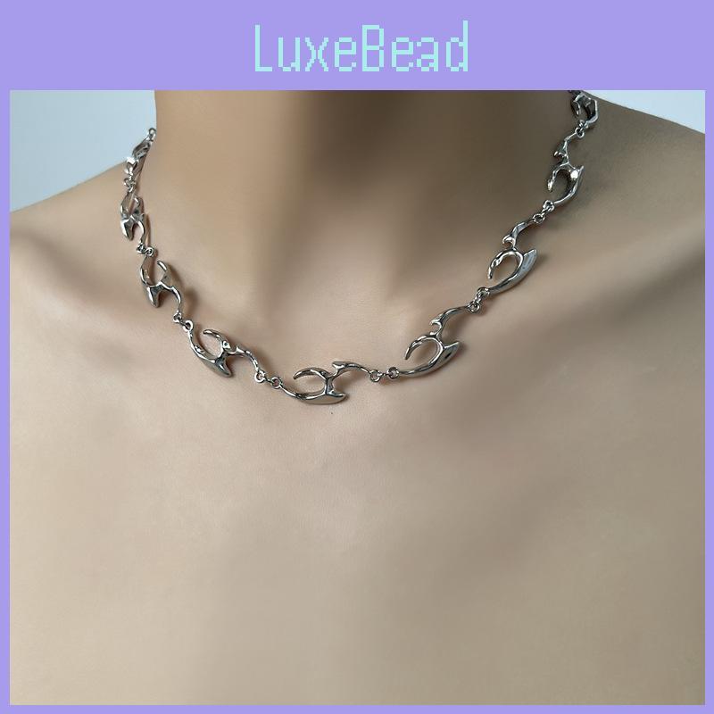 Unique Irregular Shaped Metal Texture Necklace Elegant Streetwear Jewelry For Men And Women