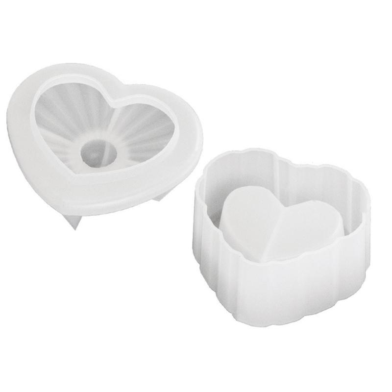 Moule en Silicone Forme de Cœur Tendance Créer Porte-encens Porte-bougie Moule Parfait pour Bureau et Salle de Yoga Facile à Utiliser