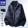 ROMON Men's Retro Stand-Collar Casual Zipper Jacket