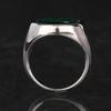 925 Silver Malachite Oval Ring Yellow Gold Plated Diamond Accent Green Gemstone Women Jewelry Size 4